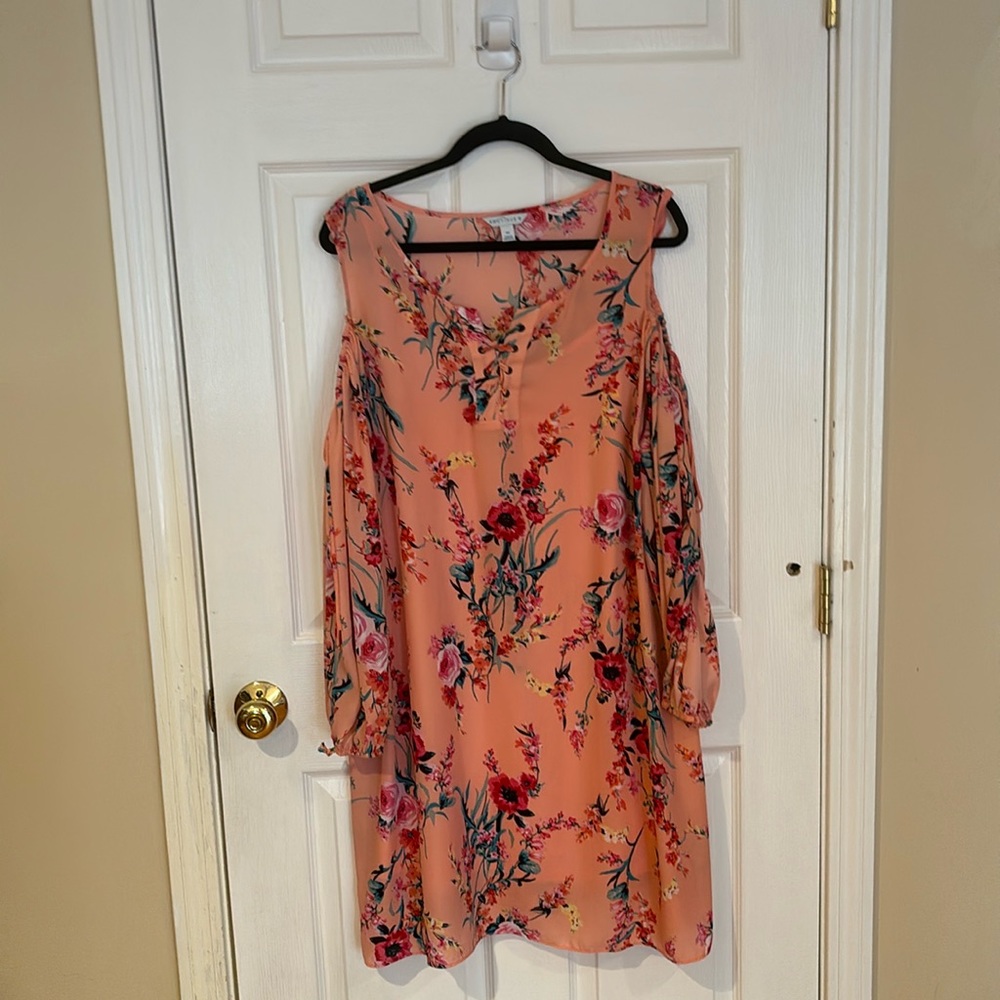 Cold-shoulder, floral dress